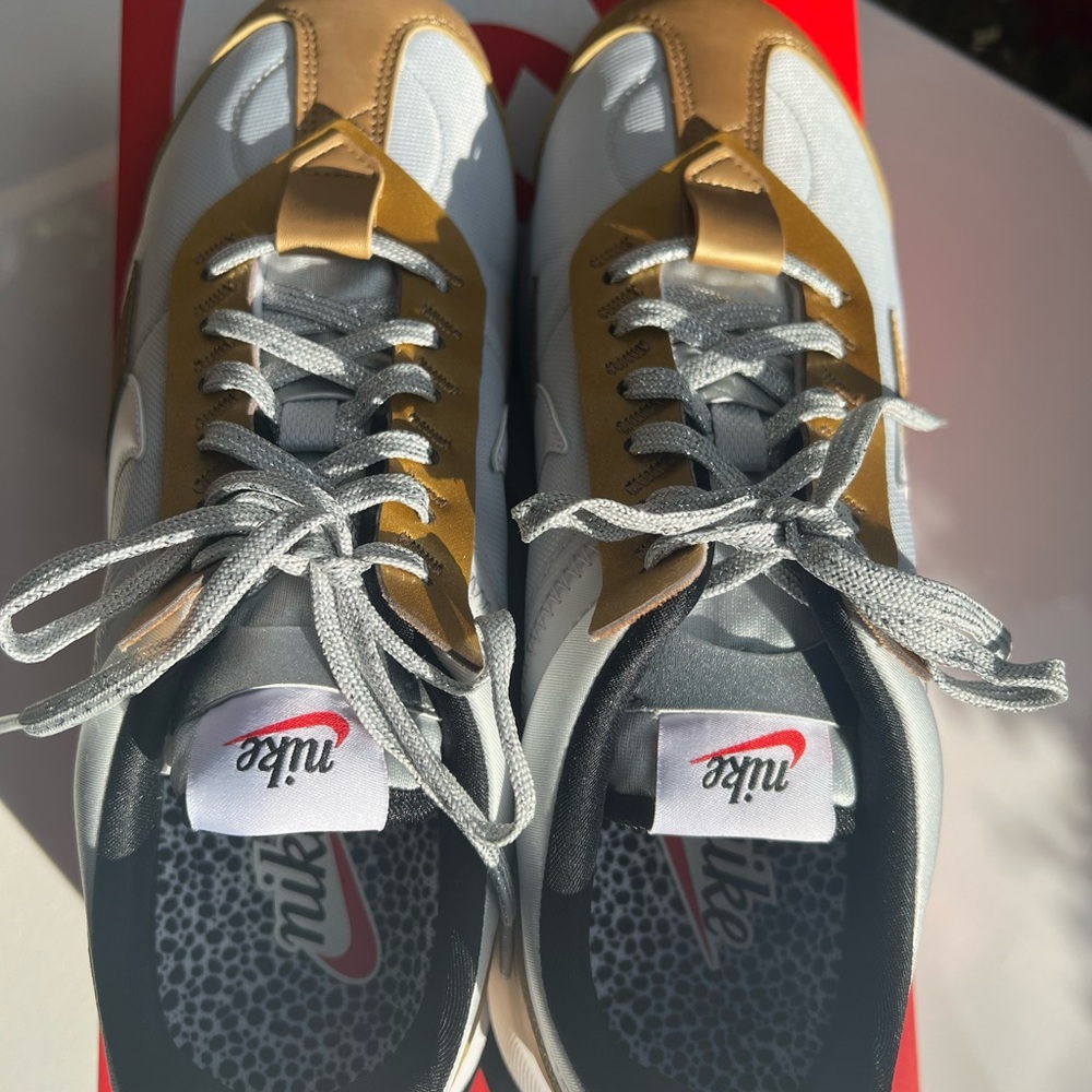 LAST ONE NEW NIKE AIR 2023 (SELL-OUT)🎁Metallic Gold White Platinum Silver Laces - Picture 9 of 15